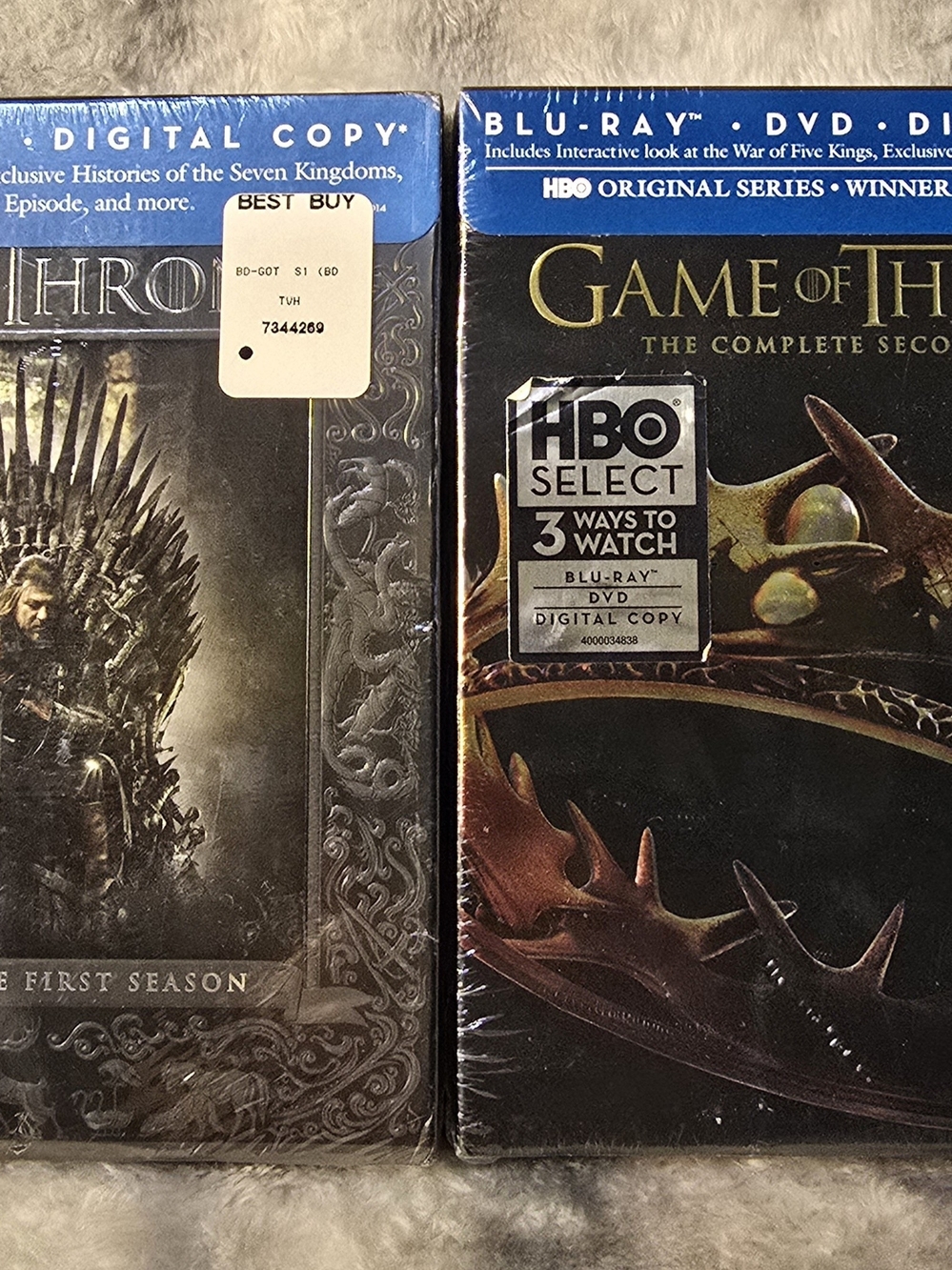 Game of Thrones Blu-ray + DVD Complete Season Sets 1 & 2 - Black